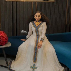 Vibrant Ethiopian Traditional Dress – Handwoven Beauty for Festive Occasions