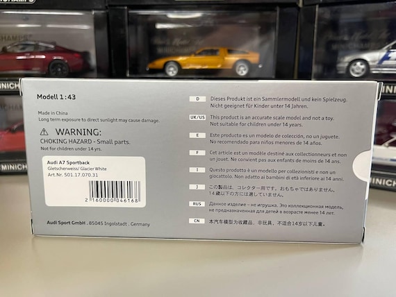 Audi A7 Sportback 1:43 Miniature Spark White - Etsy