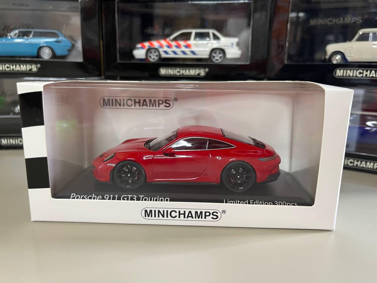 Porsche 911 GT3 Touring 1:43 Minichamps Red and Black Wheels - Etsy