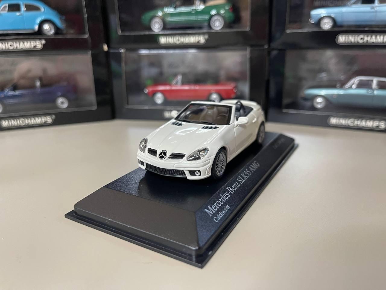 Mercedes Benz SLK 55 AMG 1:43 Minichamps White - Etsy