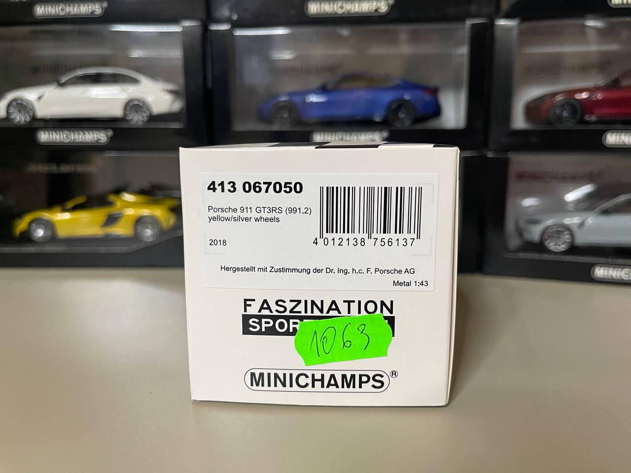 MINICHAMPS Porsche 911 RS 1995 イエロー1/43 MINICHAMPS 1/43 Porsche 911 RS Cup 1995 #2 Yellow Shell