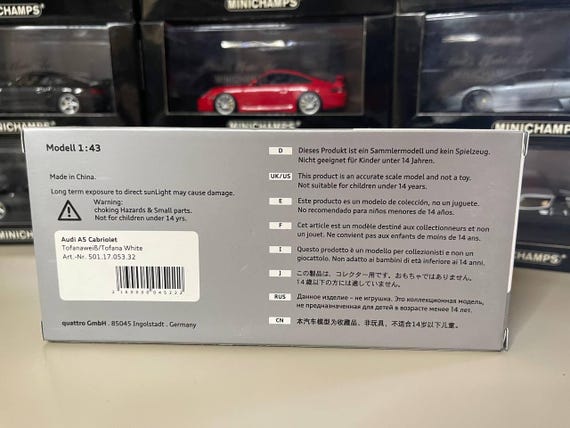 Audi A5 Cabriolet 1:43 Spark White - Etsy