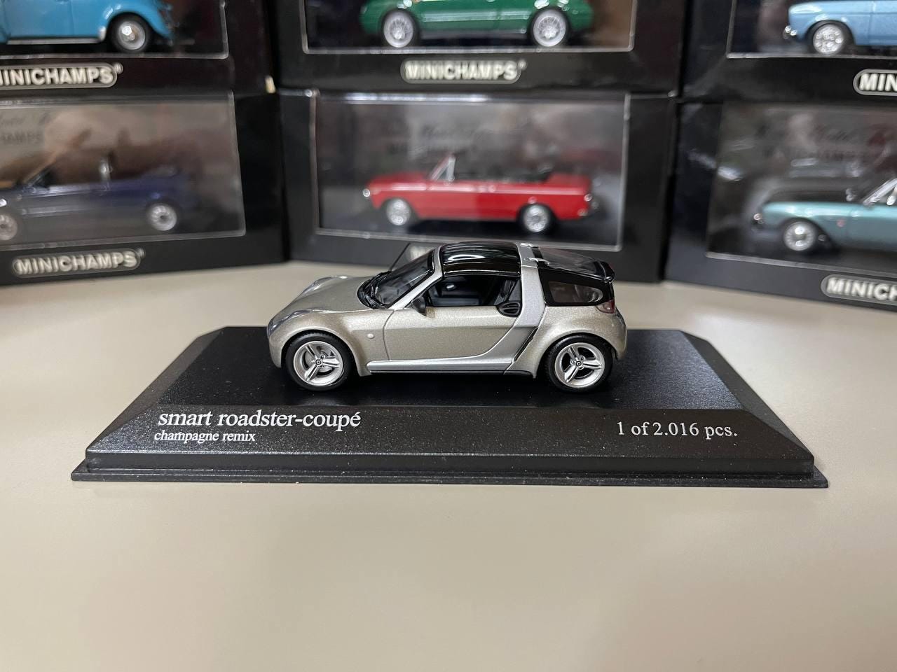 Miniature Smart Roadster Coupé Gris – Minichamps 1/43 (Boîte Vitrine Incluse)