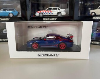 ミニチャンプス ポルシェ 911 GT3 RS 997 1/43 1/43 Porsche 911 (997-2) GT3 RS 3.8 2009 Blue Model Car by