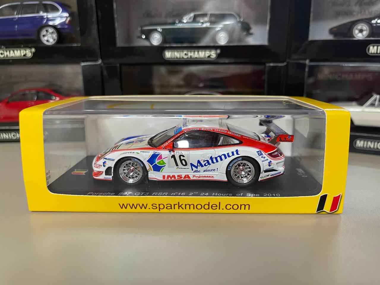Porsche 997 GT3 RSR N 16 2nd Hours of SPA 2010 1:43 Spark - Etsy