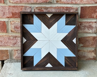 Geometric Wooden Mosaic Barn Quilt-Rustic Farmhouse Wall Art