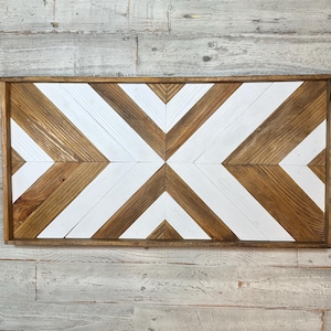 Handmade Wood Mosaic Barn Quilt Wall Art or Tray image 1