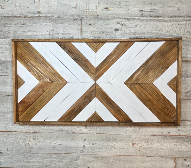 Handmade Wood Mosaic Barn Quilt Wall Art or Tray image 1