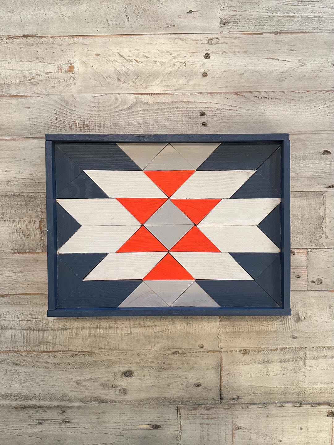 Handcrafted Aztec Wood Barn Quilt Mosaic: Geometric Wall Art - Etsy