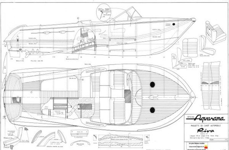 Maquette De Bateau AMATI RIVA AQUARAMA à L'échelle 1/10 - Accastillage - Modèle D'occasion