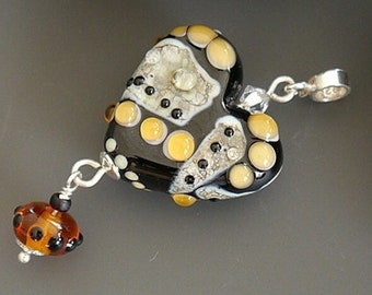 Pendentif en perle de chalumeau fait main | argent sterling | ARS | verre artisanal | Silke Buechler