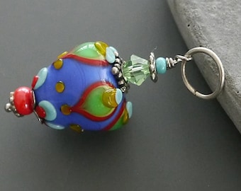 Colorful lampwork bead pendant --  made by silke -- artisan glass -- SRA -- OOAK - Silke Buechler