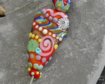 Handmade lampwork beads | focal | SRA | artisan glass | Silke Buechler