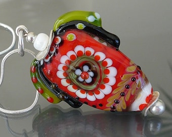 Lampwork bead pendant | made by silke  | artisan glass  | Glasperlenanhänger