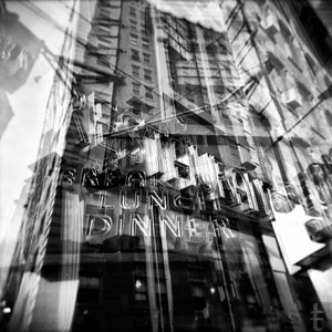 Petit-déjeuner, déjeuner et dîner (New York) - Impression chromique noir et blanc mat 8 x 8