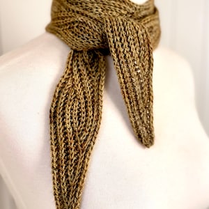 Brioche Skinny Scarf | Elegant Neck Tie | Parisian Style | Feminine Ascot | Chic Cravat | Lightweight | Hand Dyed and Crocheted