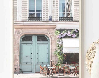 Paris blue door print - paris wall art - Paris wall decor - Paris photography - Large wall art - Parisian door photography for wall decor