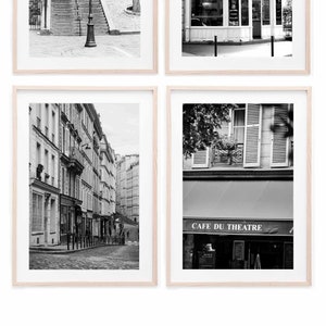 Paris Montmartre gallery wall set - Paris set of 4 digital prints - Paris photography - Paris theme decor - Large wall art - Paris wall art