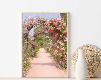 Paris rose garden printable photography for wall decor - Instant download Paris printable photography