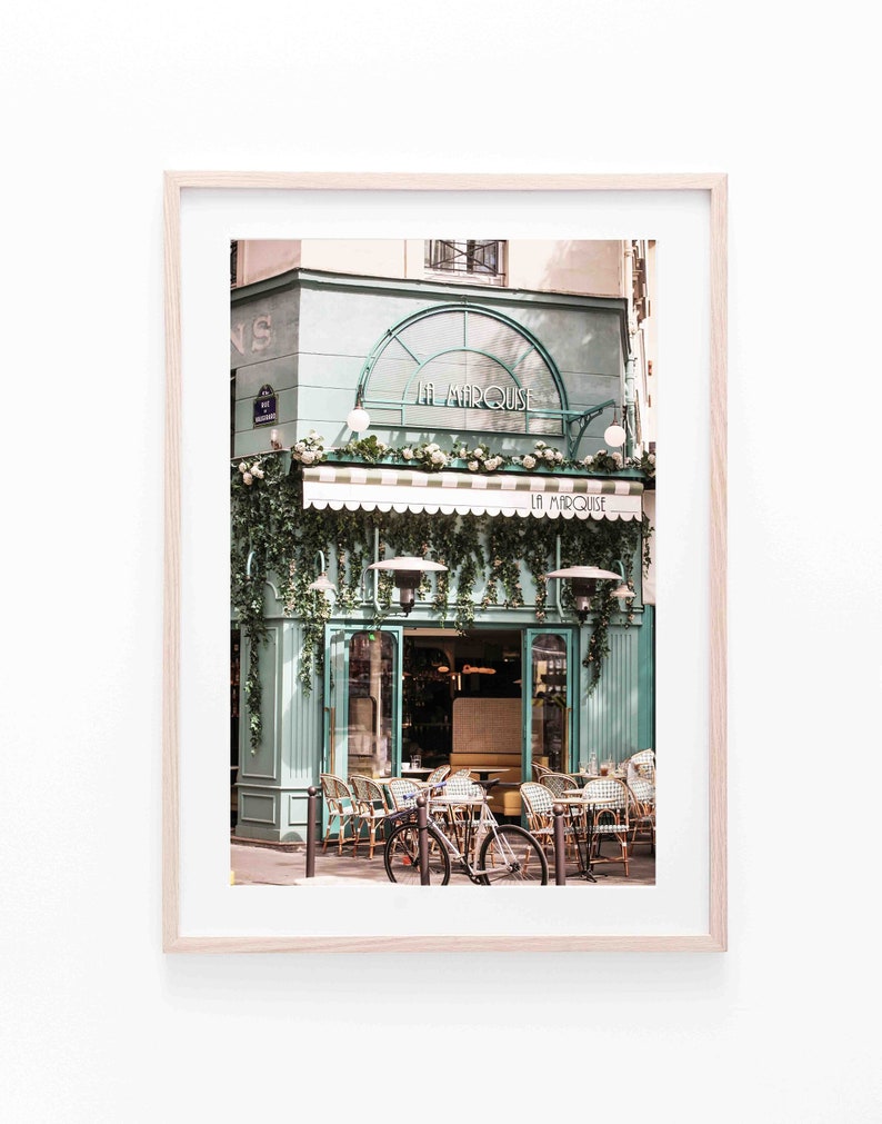 Paris Photography, Parisian restaurant, paris digital print, French Decor, Paris Wall Art, Paris Photography Print image 1