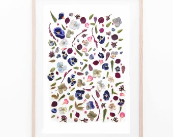 Pressed flowers Wall Art instant download floral photography fo Boho home decor