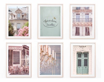 Paris in pastel tones Wall Prints, Set of 6 Prints, Paris France Wall Art, Paris Wall Art, DIGITAL DOWNLOAD, PRINTABLE Art, Large Wall Art