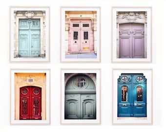 Paris doors Prints, Set of 6 Prints, Paris France Wall Art, Paris Wall Art, DIGITAL DOWNLOAD, PRINTABLE Art, Large Wall Art