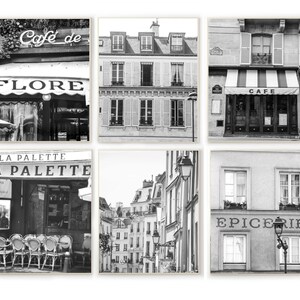Paris in Black and White Prints, Set of 6 Prints, Paris France Wall Art ...