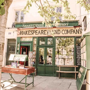 Paris Shakespeare and co bookstore printable photography for home wall decor