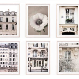 Paris in neutral tones Prints, Set of 6 Prints, Paris France Wall Art, Paris Wall Art, DIGITAL DOWNLOAD, PRINTABLE Art, Large Wall Art