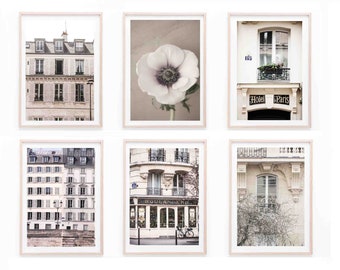 Paris in neutral tones Prints, Set of 6 Prints, Paris France Wall Art, Paris Wall Art, DIGITAL DOWNLOAD, PRINTABLE Art, Large Wall Art