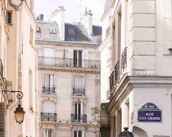 Parisian street printable photography for wall decor - Paris wall decor - Travel instant download - Travel print