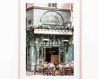 Paris cafe printable photography for wall decor - Instant download Paris printable photography