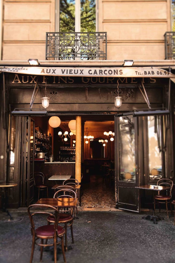 Parisian Cafe Printable Photography for Wall Decor | Etsy
