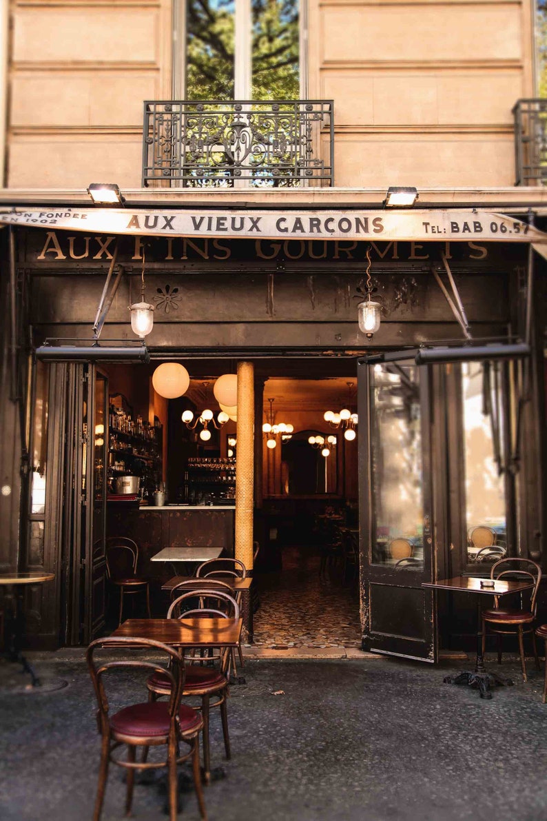 Parisian Cafe Printable Photography for Wall Decor - Etsy