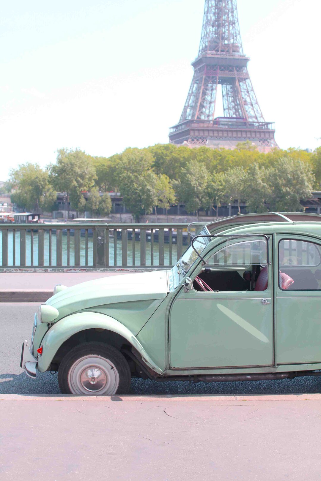 Paris Vintage Car and the Eiffel Tower Printable Photography - Etsy