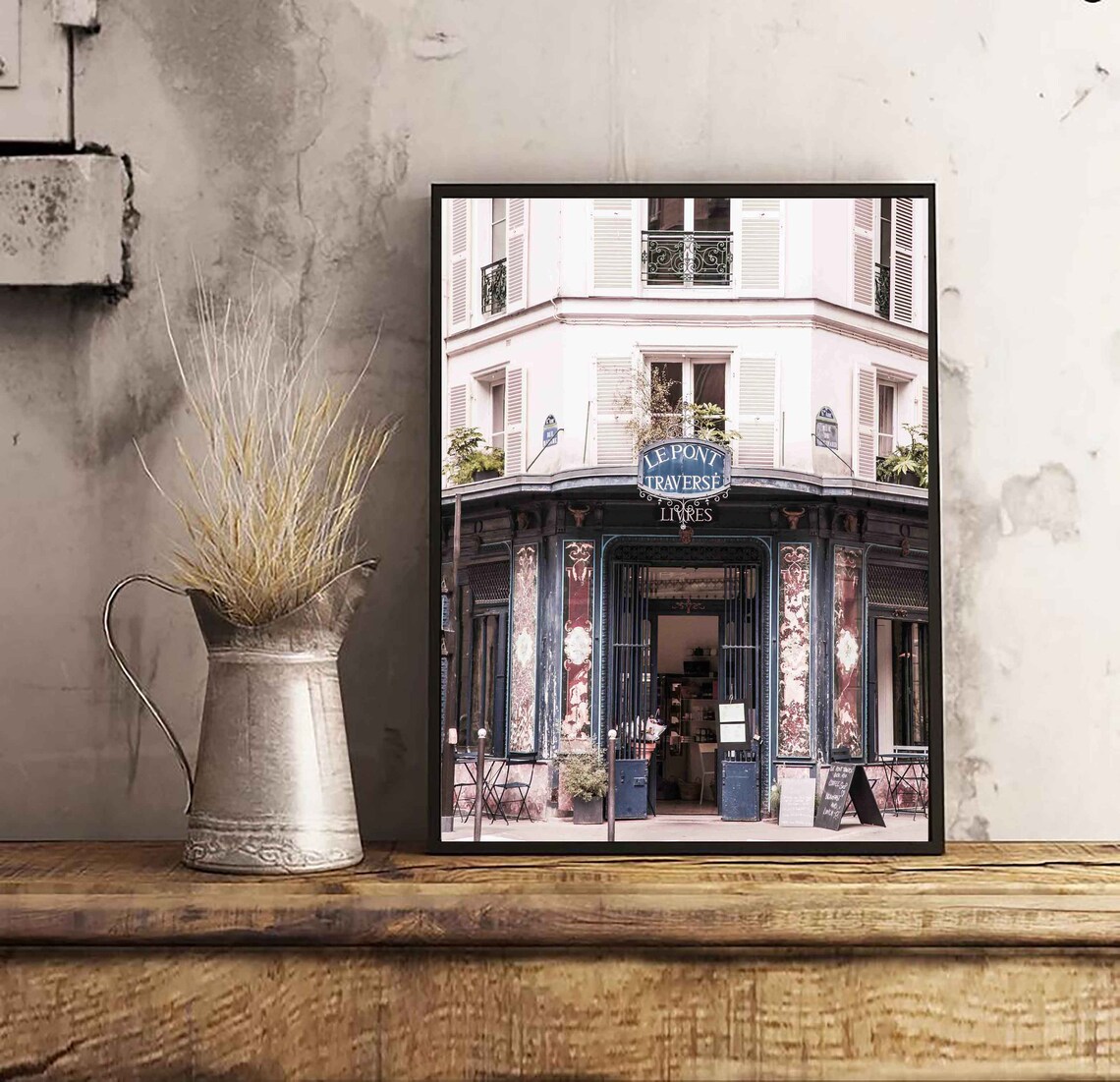Paris Vintage Bookstore Photography Print for French Style - Etsy