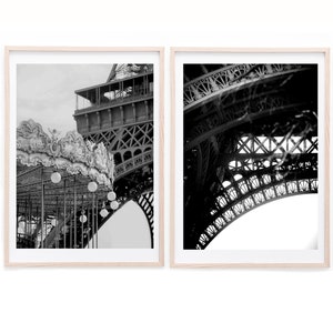 Paris Eiffel Tower  set of two digital prints photography for home wall decor