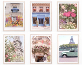 Paris in pastel tones Wall Prints, Set of 6 Prints, Paris France Wall Art, Paris Wall Art, DIGITAL DOWNLOAD, PRINTABLE Art, Large Wall Art