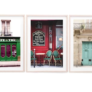 Conjunto de gravuras de Paris, parede de galeria de Paris, impressões digitais, decoração de cozinha, arte de parede de Paris, impressão fotográfica de Paris