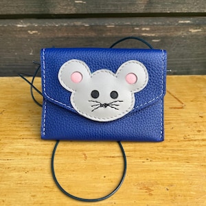 Monedero de piel para el cuello, Monedero de pecho para niños, Bolsillo de pecho, Monedero de pecho para niños, Monedero de piel hecho a mano