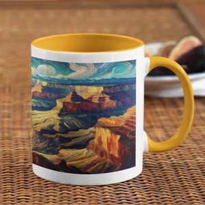 Grand Canyon Van Gogh Art Mug | Grand Canyon National Park Cup, National Park Mug, Van Gogh Cup, Art Cup, Coffee Mug, Ceramic Coffee Art Cup