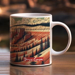 Bryce Canyon Zen Mug | Bryce Canyon National Park Mug, Bryce Canyon Cup, National Park Mug, Hokusai Art, Hokusai Art Cup, Zen Art, Zen Cup