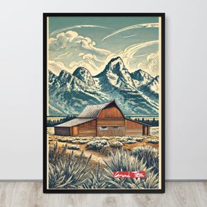 Grand Teton Zen Poster | Grand Teton Nationalpark Kunst Poster, Nationalpark Zen Poster, Hokusai Kunst, Hokusai Poster, Zen Kunst, Zen Poster