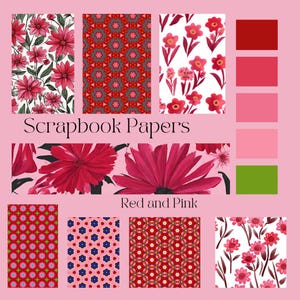Röda och rosa scrapbook- och pysselpapper