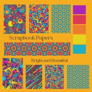 Ljust scrapbookpapper: Färgglada hantverksdesigner