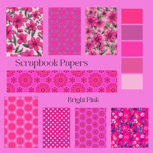Ljust rosa scrapbookpapper: Upprepade och icke-upprepade mönster