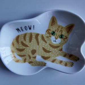 Orange Cat Shape Ceramics dipping sauce dishes |food safe| sushi dish| Soy sauce dish | Ideal Gift for Cat Lovers
