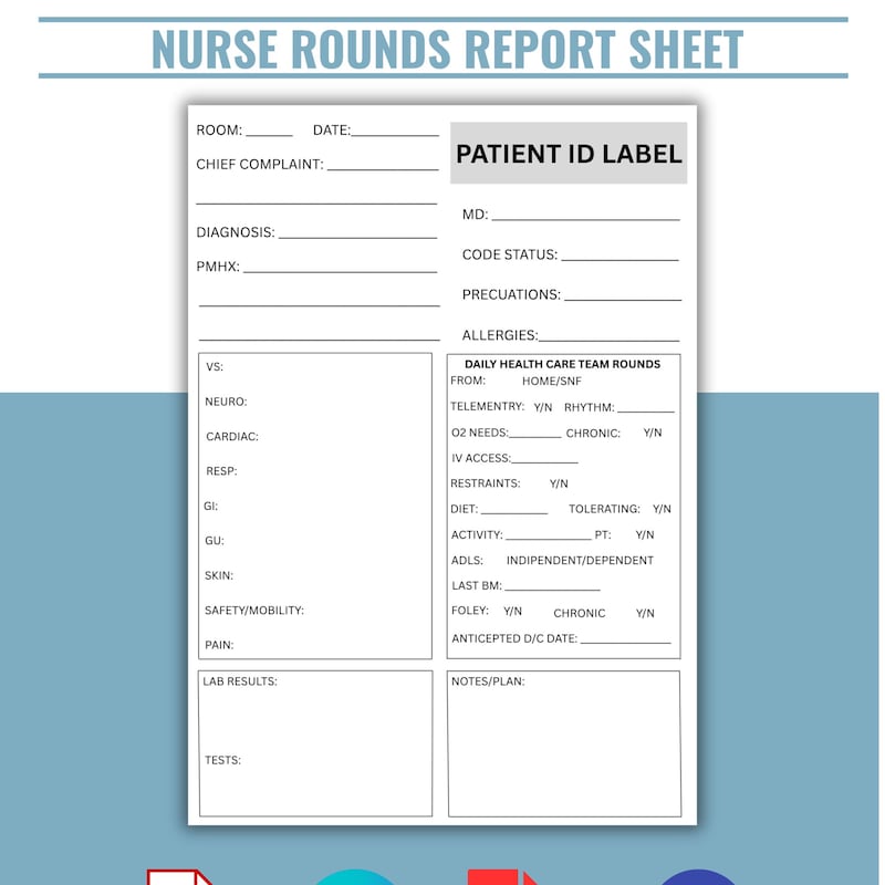 File Note Rnr Template Nursing Rounds Template - Etsy
