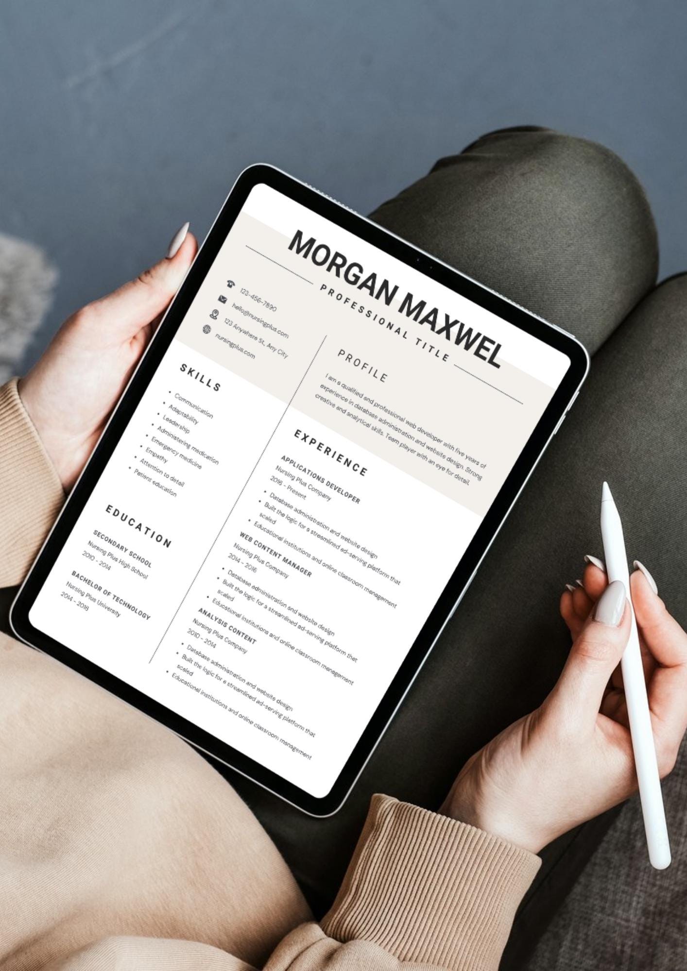 Minimalist Resume Template Canva | Editable CV Template | Professional ...